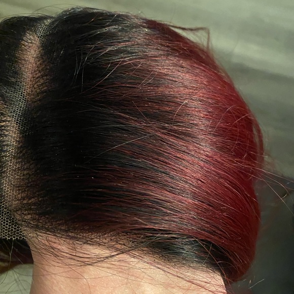 Brand new bright red-plum synthetic wig by SIS wigs - Picture 4 of 7